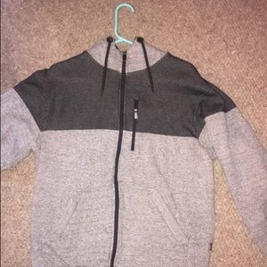 Black and grey zip-up hoodie